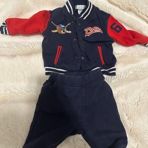 Ralph Lauren baby outfit set baseball polo bears